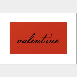 Valentine Minimal Typography Black Script Posters and Art